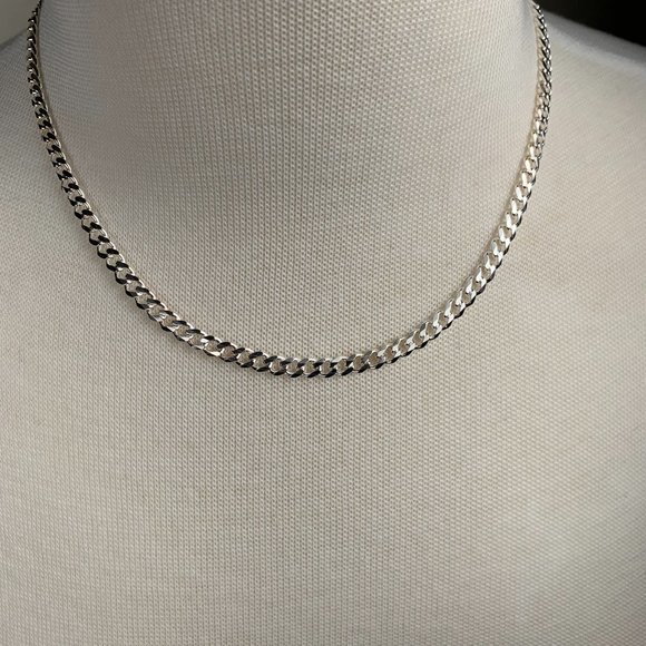 NEW 19.2 grams 22" 5mm Italian Curb Chain Necklace in Sterling Silver - Picture 3 of 4